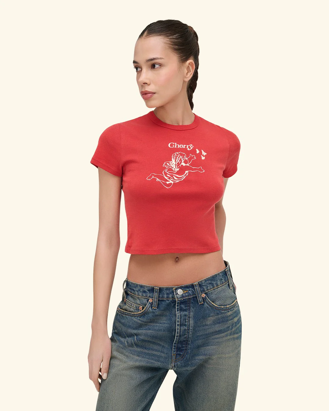 Cherry x GDC Angel Baby Tee (Red) - Image 5