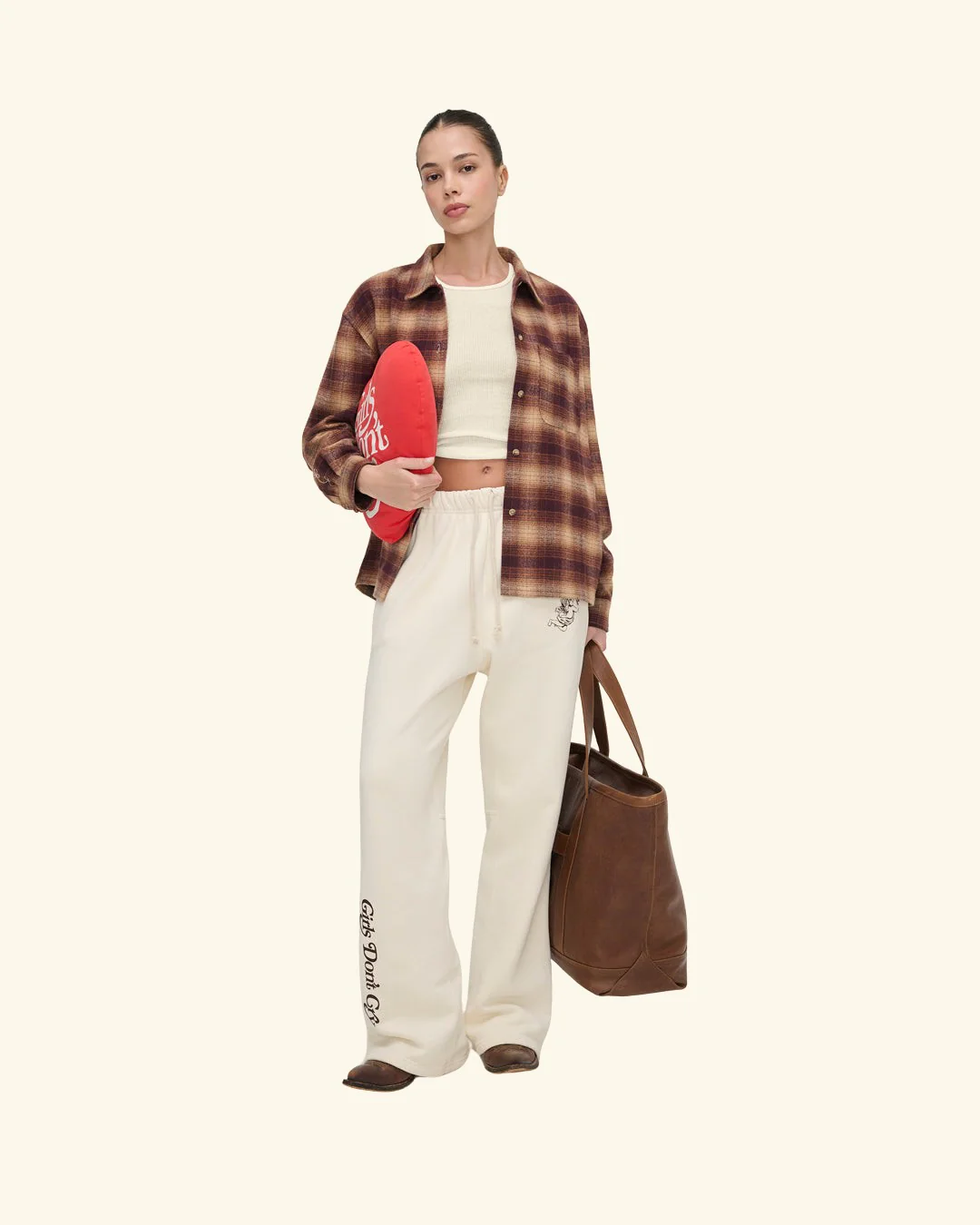 Cherry x GDC Western Flannel Shirt (Brown) - Image 4