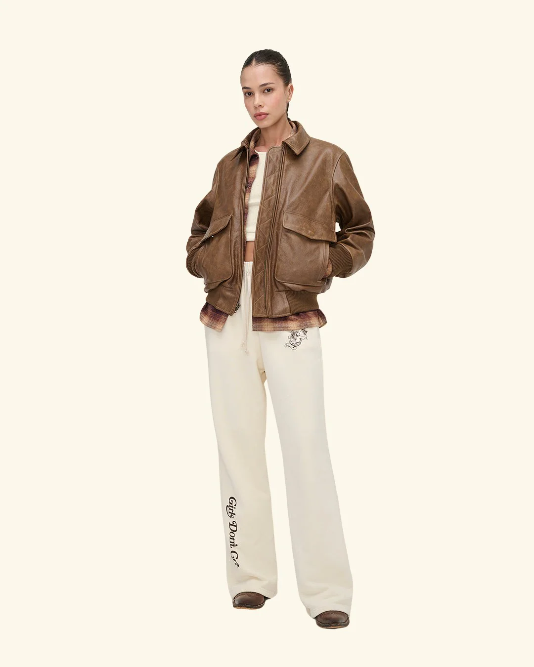 Cherry x GDC Angel Leather Flight Jacket - Image 3