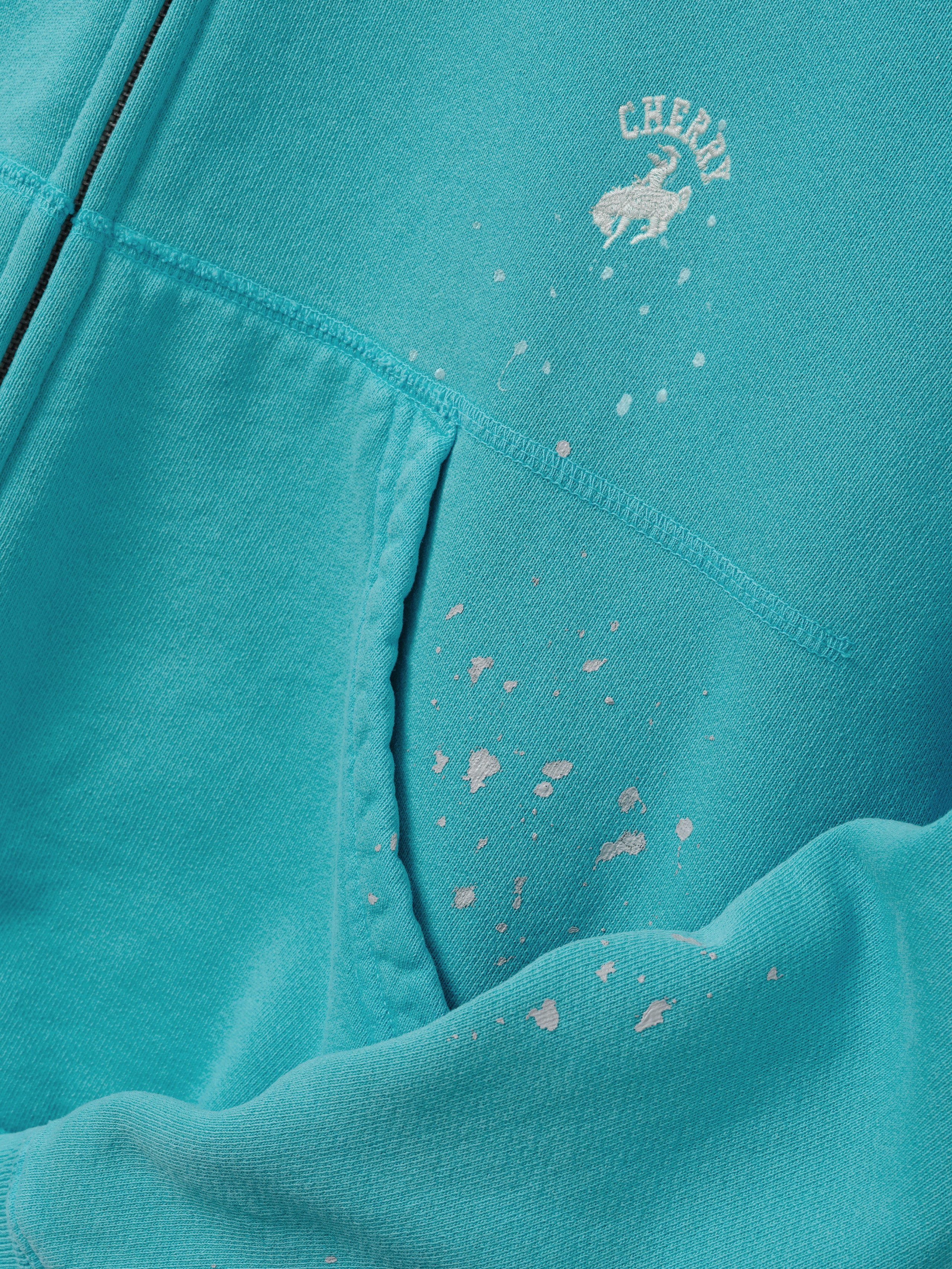 Western Athletic Zip Up Hoodie (Turquoise) - Image 6