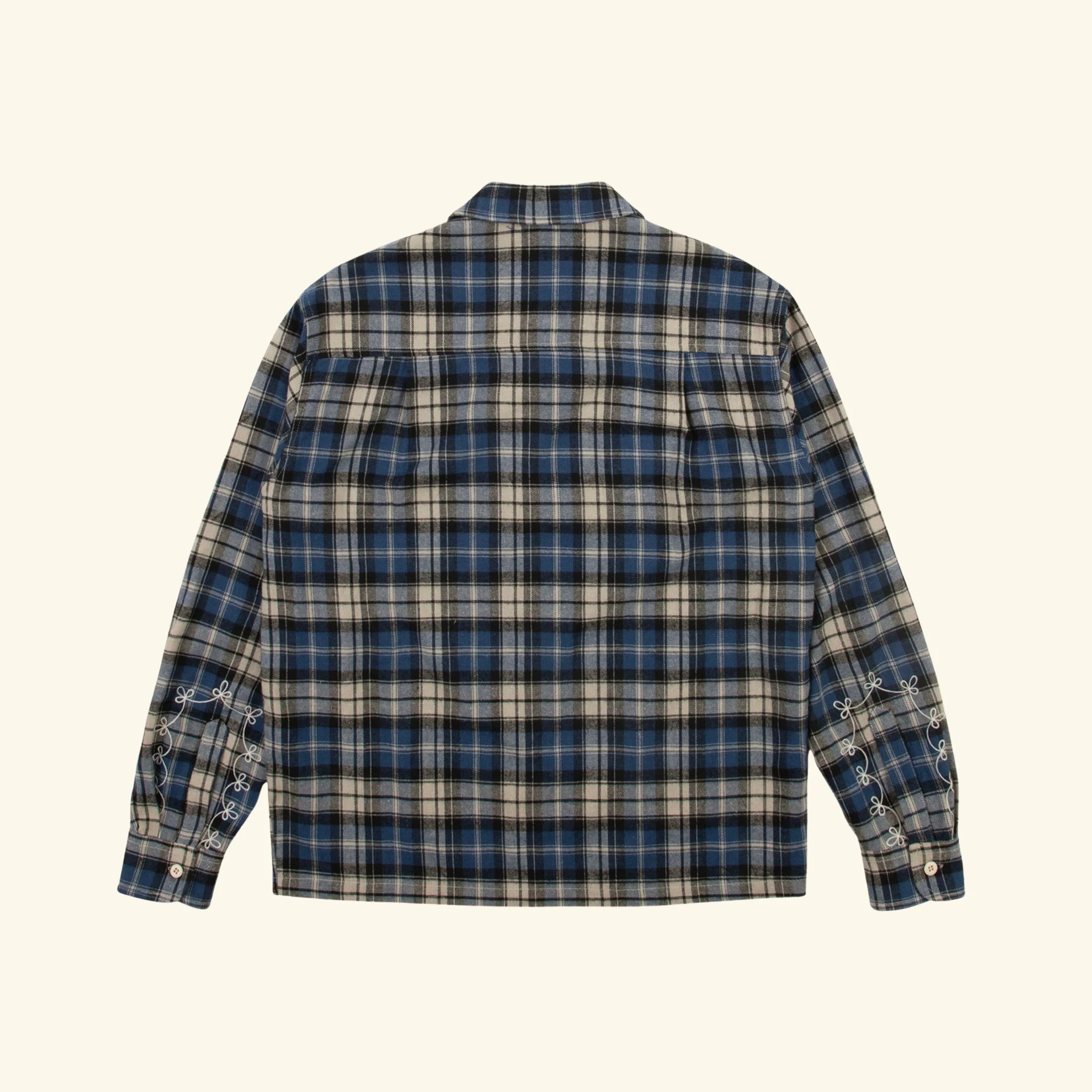 Western Boxy Plaid Shirt (Steel Blue) - Image 2