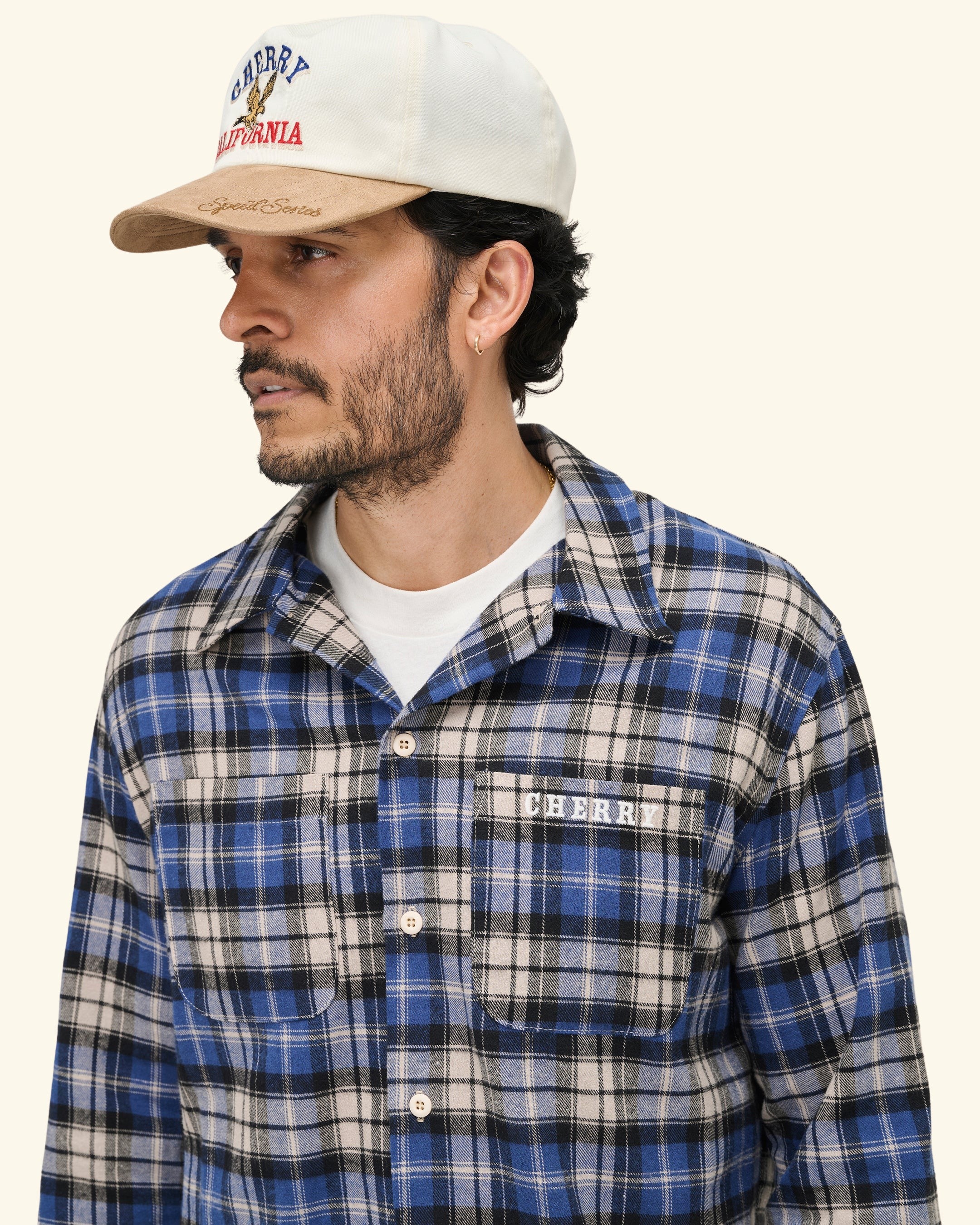 Western Boxy Plaid Shirt (Steel Blue) - Image 4