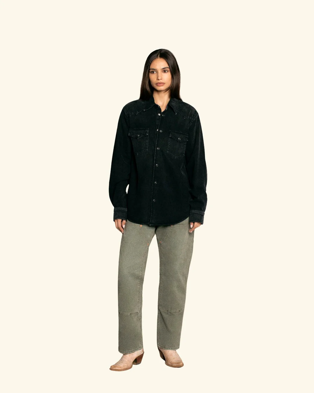 Western Snap Shirt (Black) - Image 4