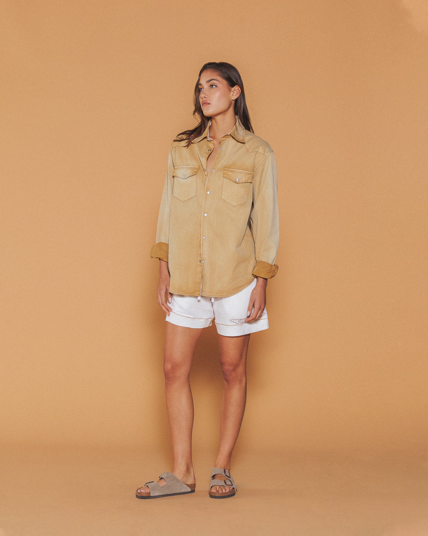 Western Snap Shirt (Tan) - Image 3