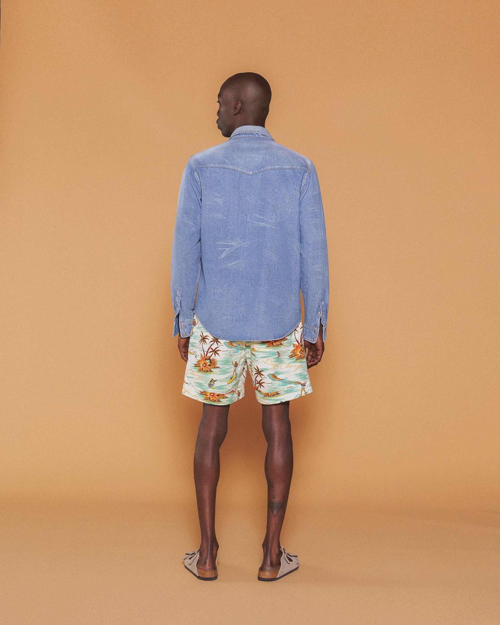 Western Snap Shirt (Washed Blue) - Image 4