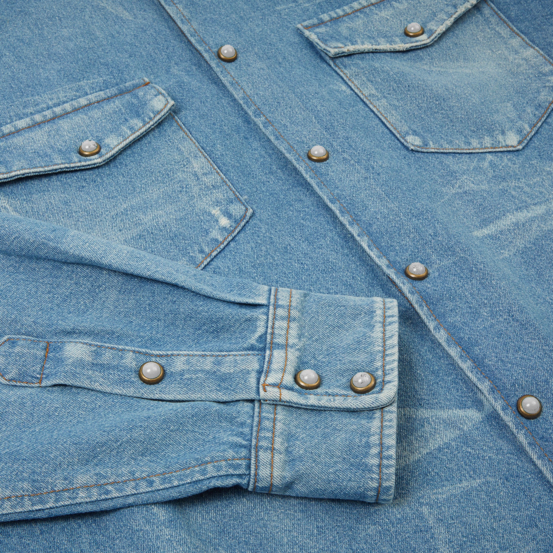 Western Snap Shirt (Washed Blue) - Image 5