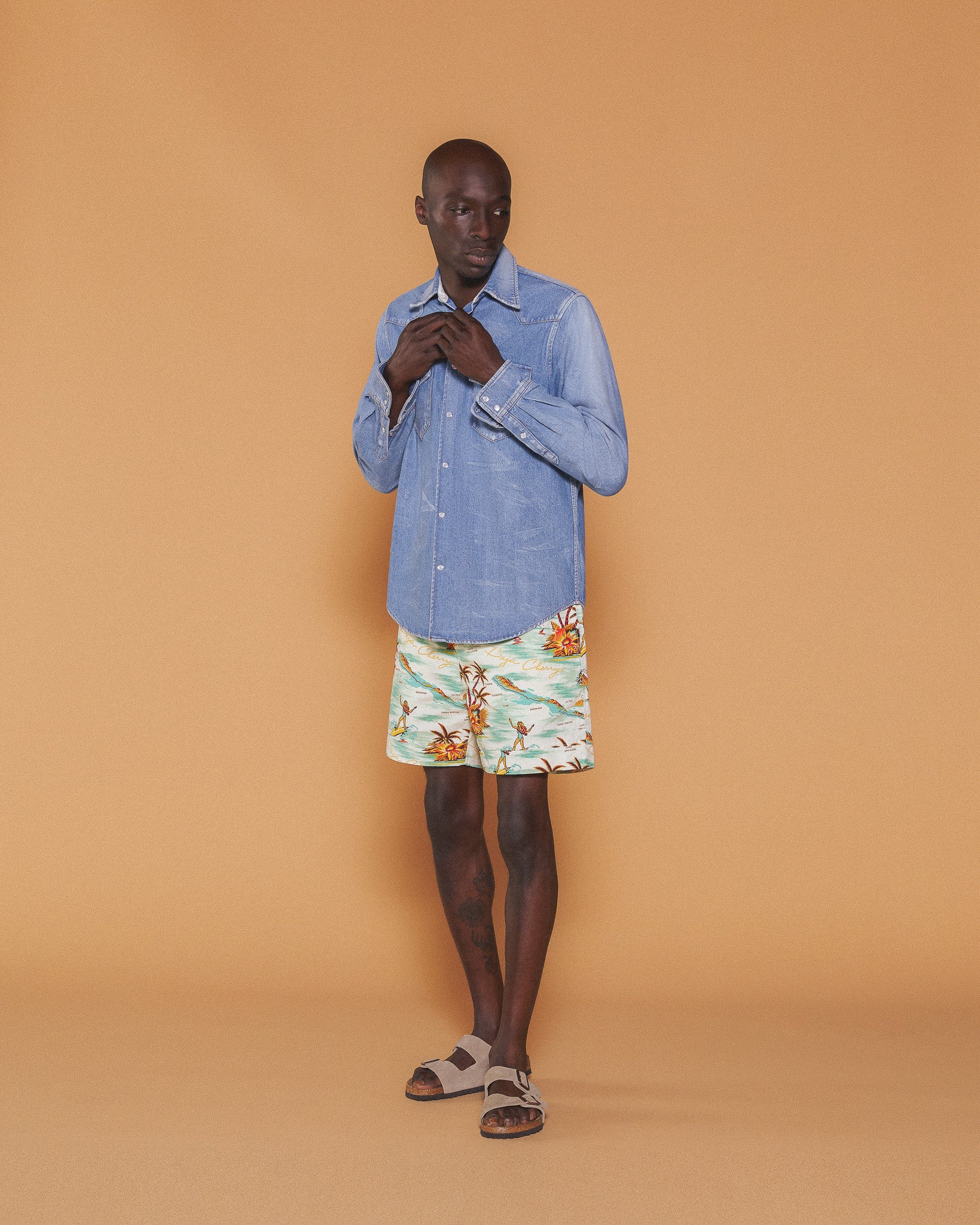 Western Snap Shirt (Washed Blue) - Image 6