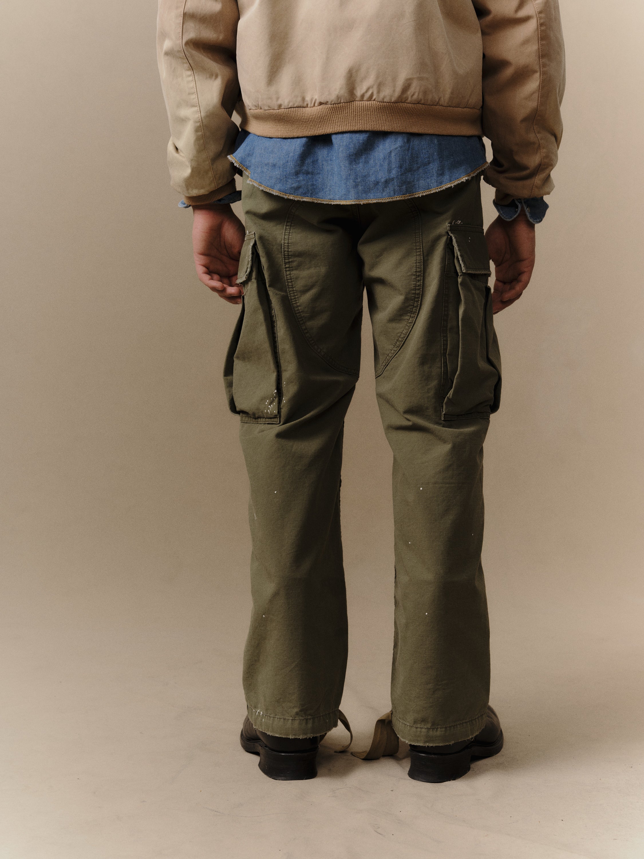 Wide Leg Cargo Pants (Army Green) - Image 5