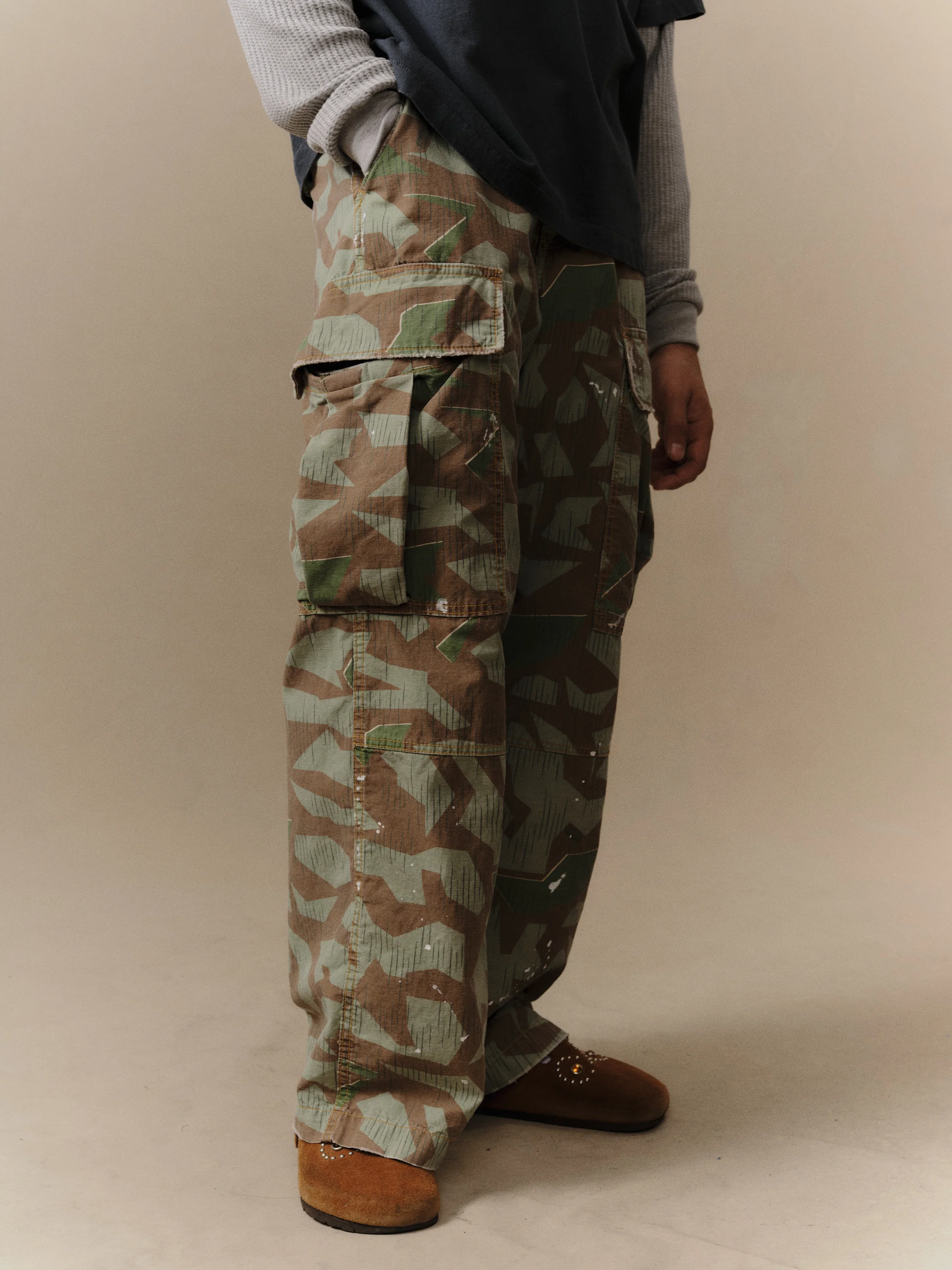 Wide Leg Cargo Pants (Camo) - Image 3
