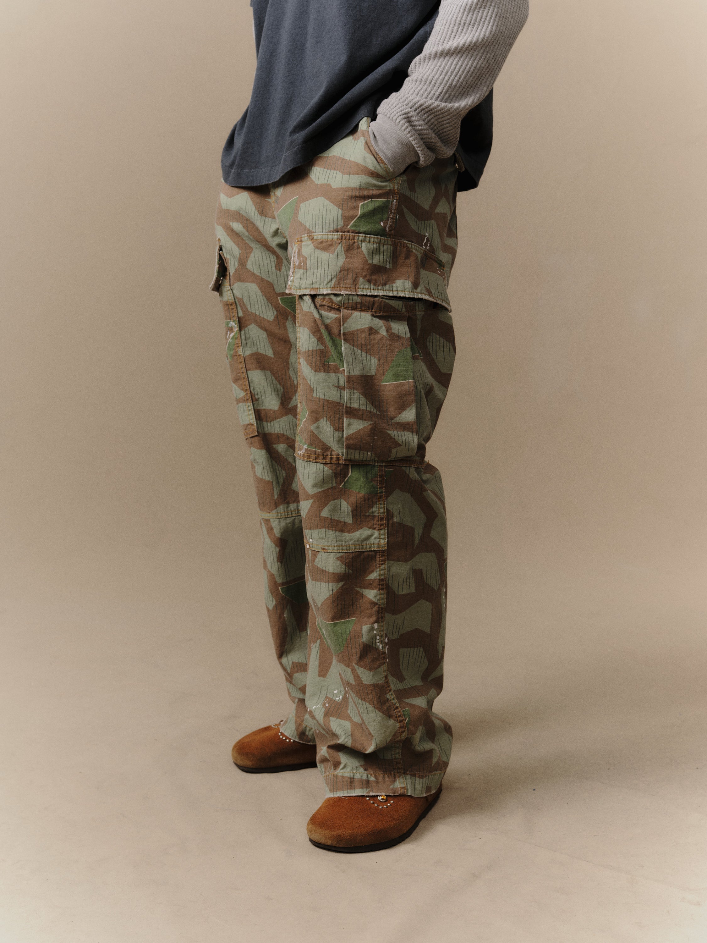Wide Leg Cargo Pants (Camo) - Image 4