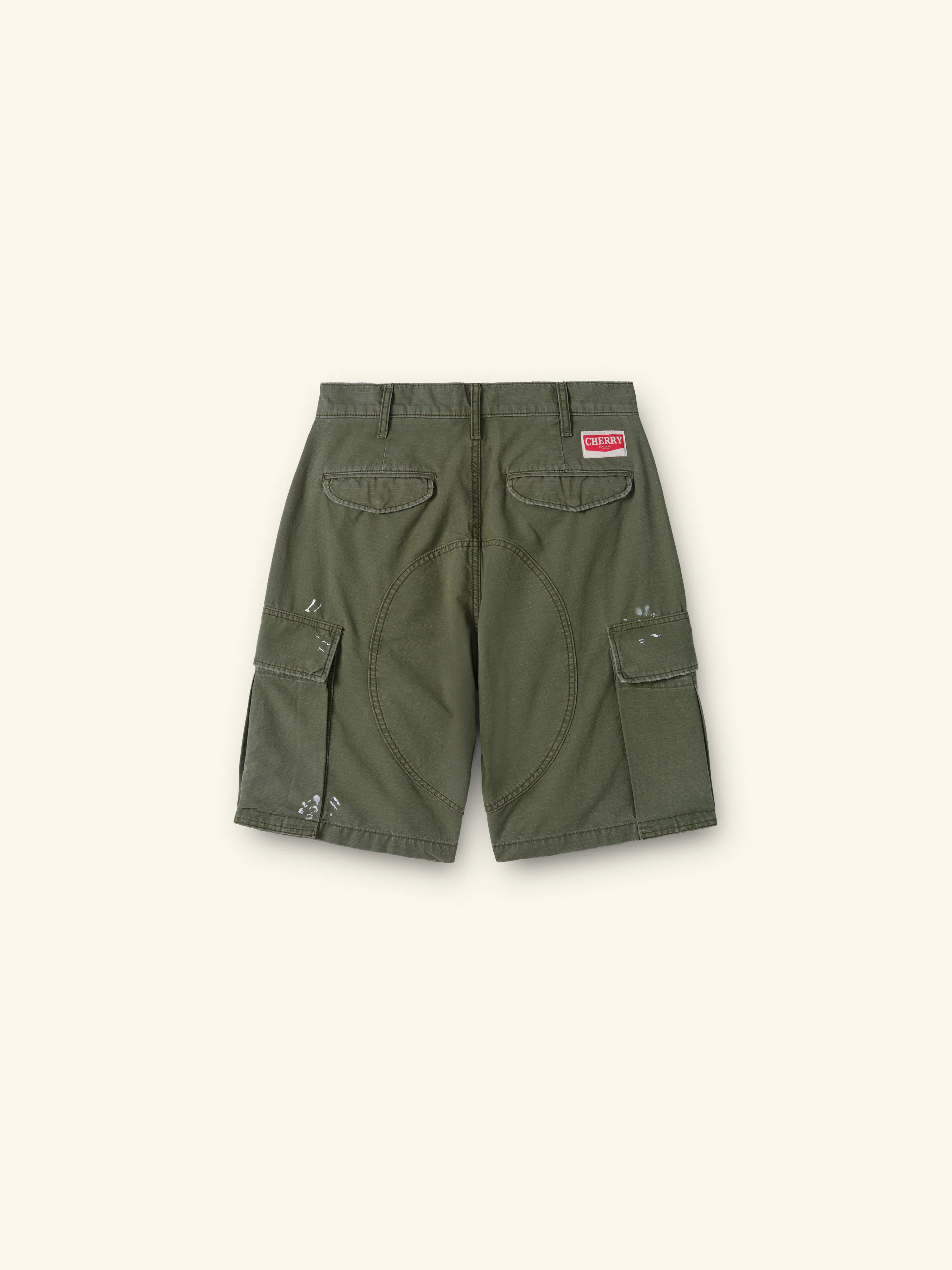 Wide Leg Cargo Shorts (Army Green) - Image 6