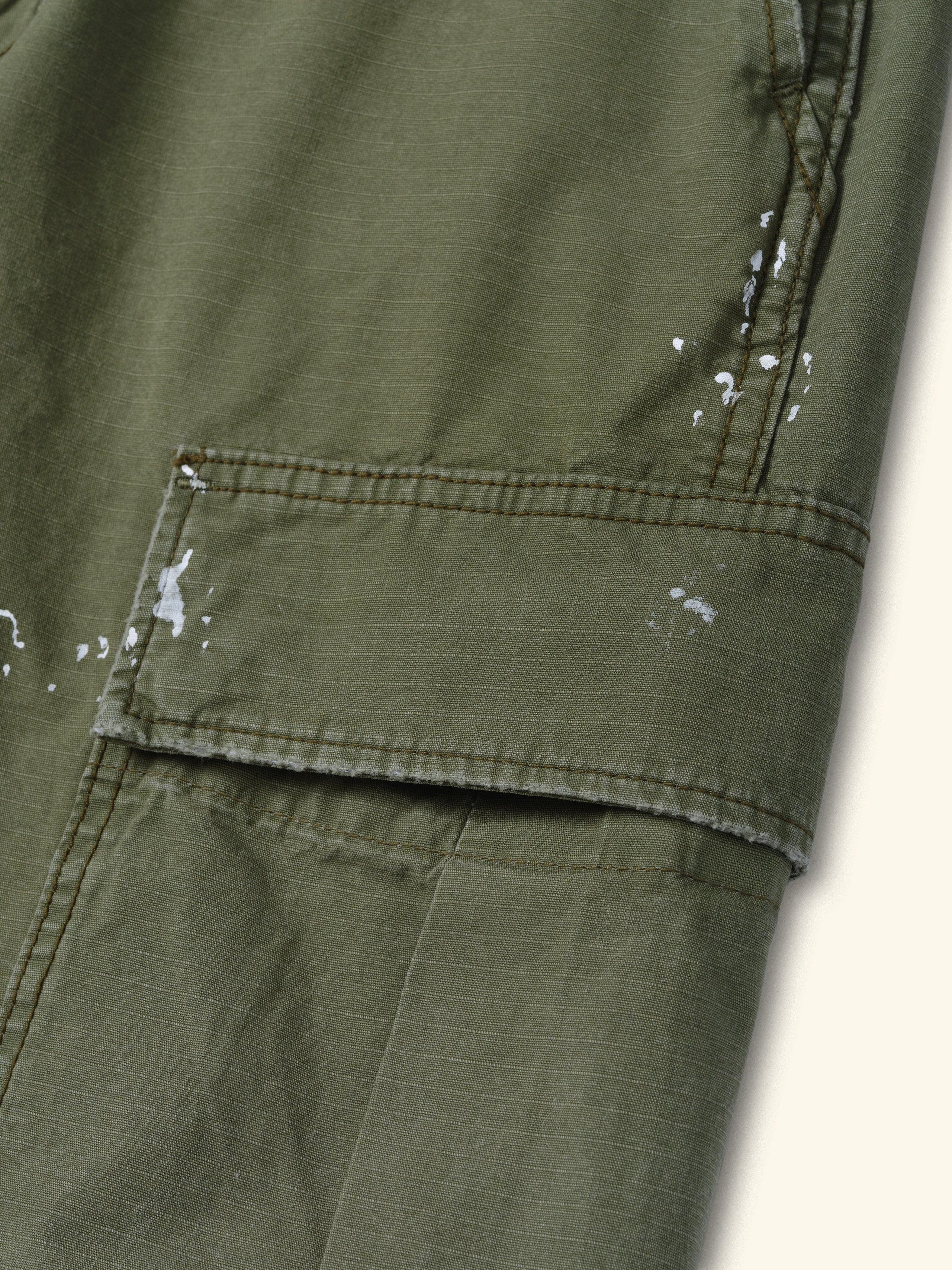 Wide Leg Cargo Shorts (Army Green) - Image 8