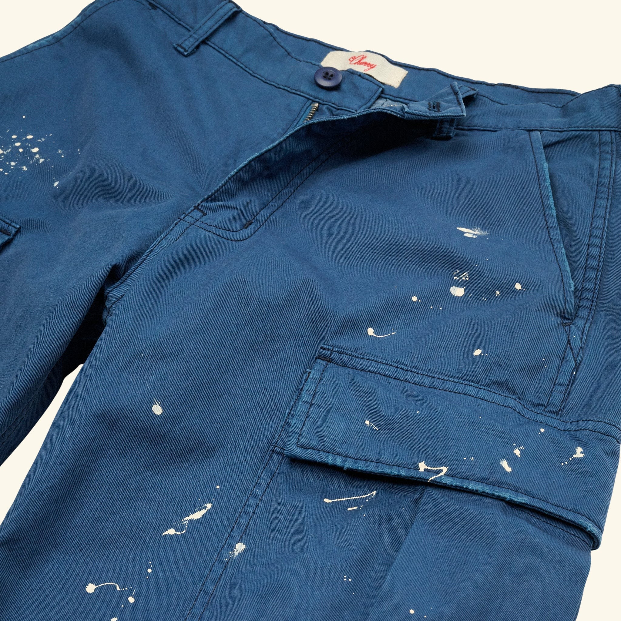 Wide Leg Cargo Pants (Sun Faded Blue) - Image 3