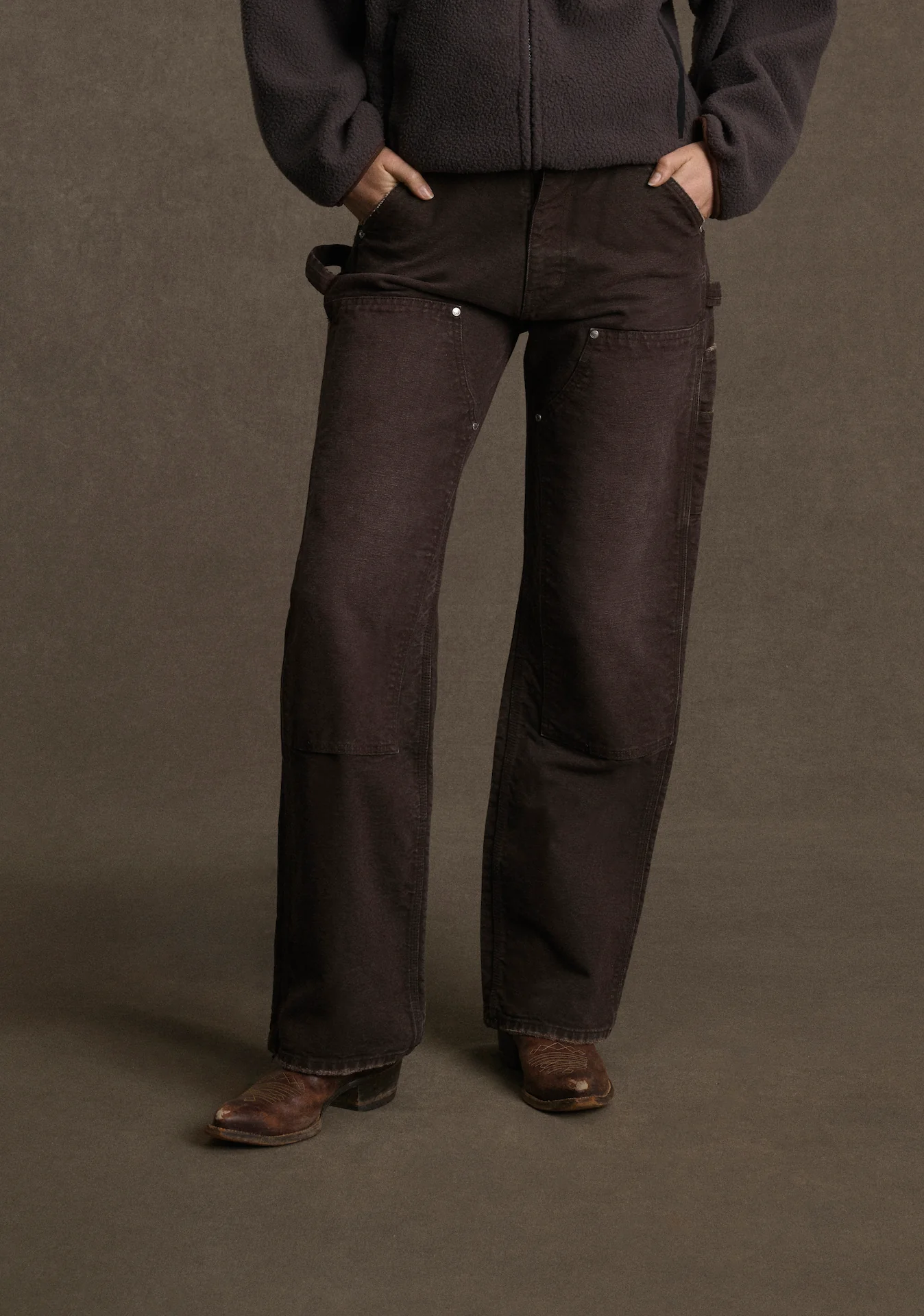 Wide Leg Double Knee (Brown) - Image 2