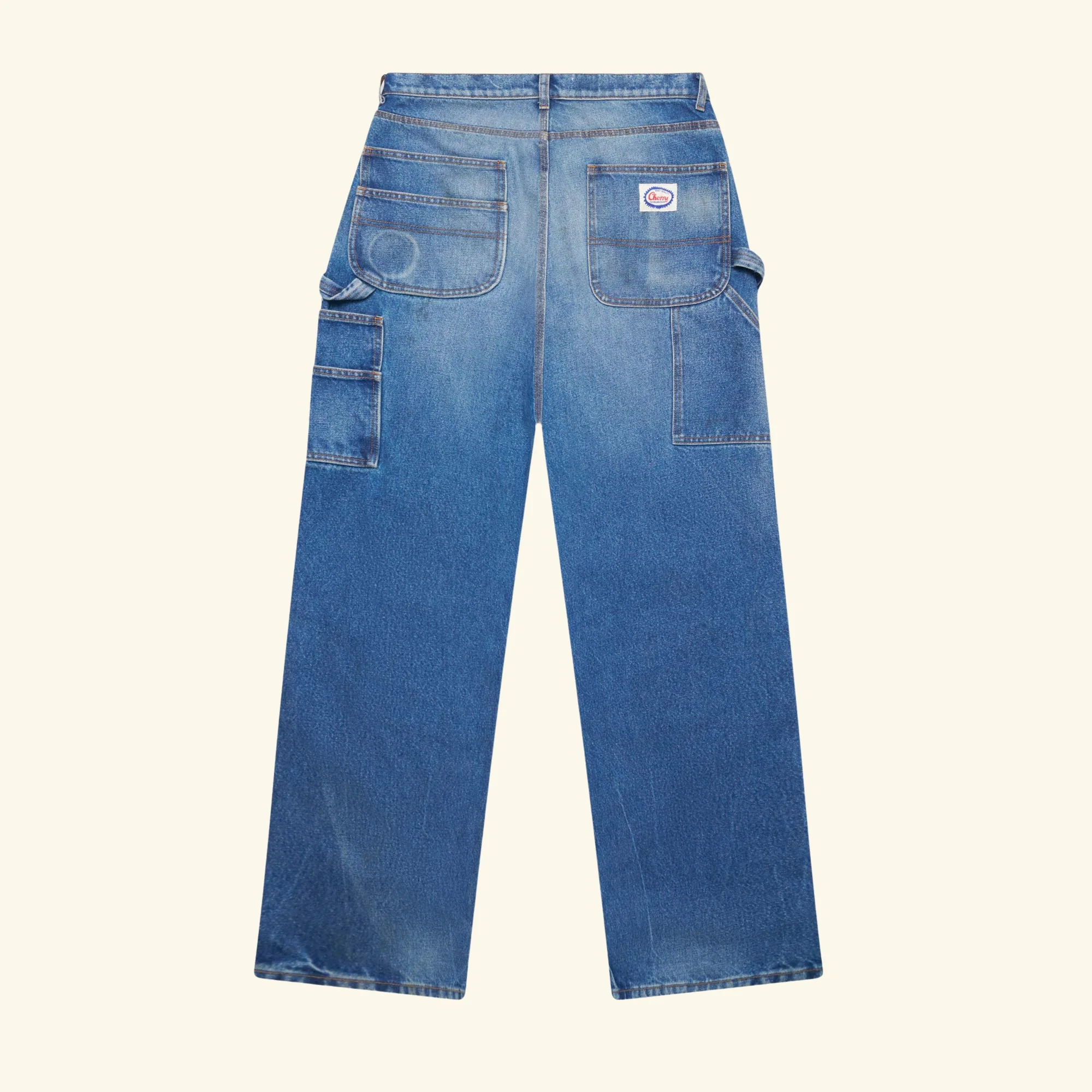 Wide-Leg Double Knee Pants (Denim) - Image 5