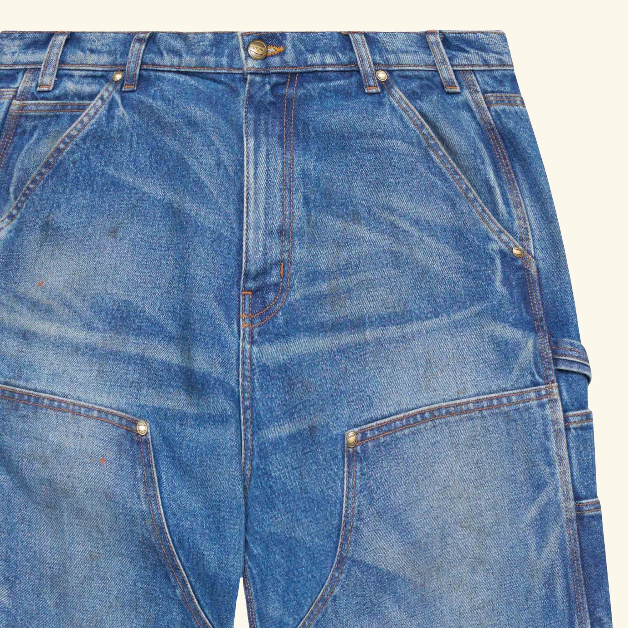 Wide-Leg Double Knee Pants (Denim) - Image 7