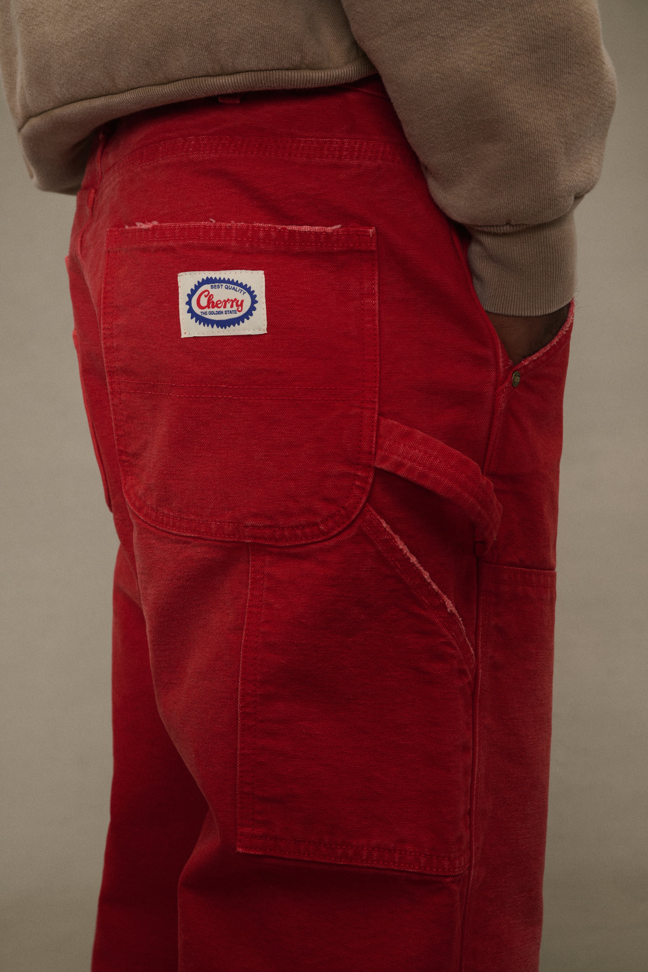 Wide-Leg Double Knee Pants (Sun Faded Red) - Image 4