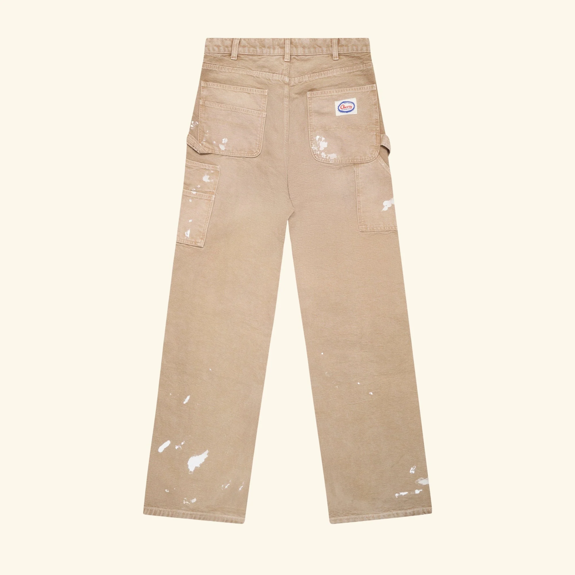 Wide Leg Double Knees Pants (Tan) - Image 2