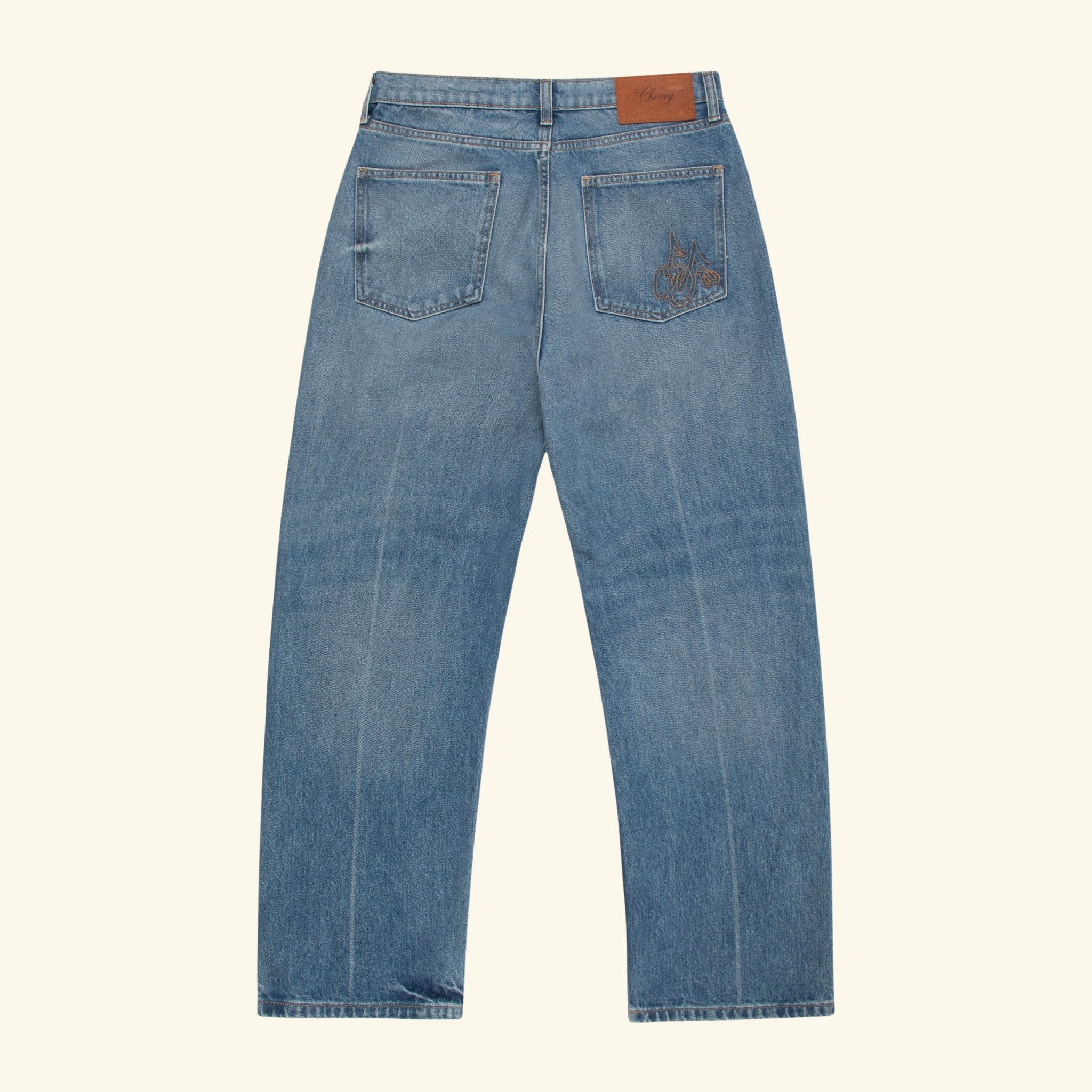 Wide Medium Cowboy Wash Jeans - Image 2