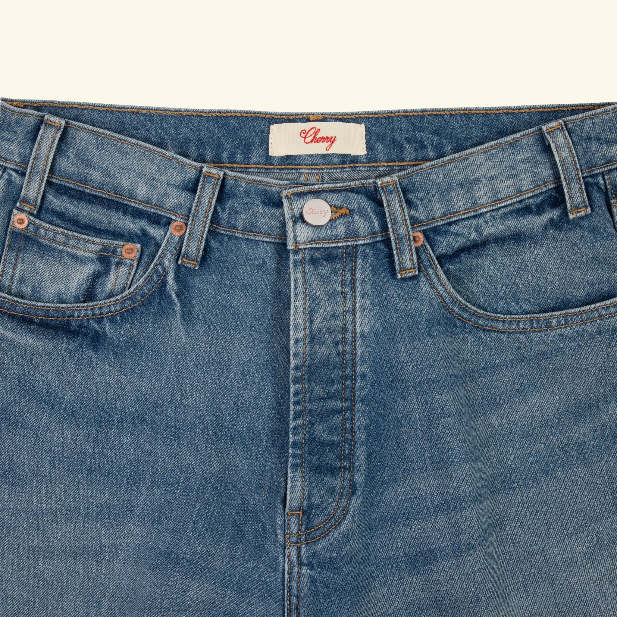 Wide Medium Cowboy Wash Jeans - Image 3