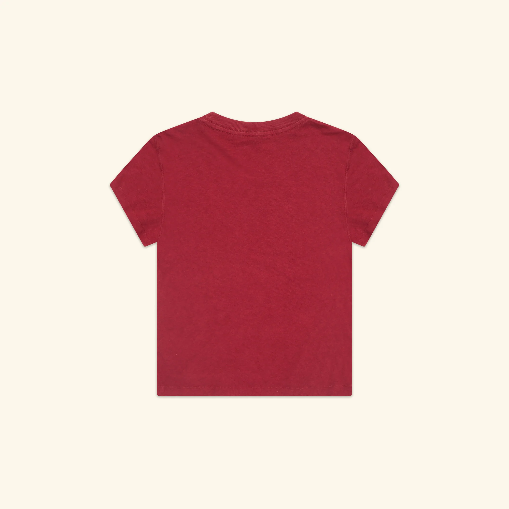 Women's Cowboys Fitted Baby Tee (Sun Faded Red) - Image 3