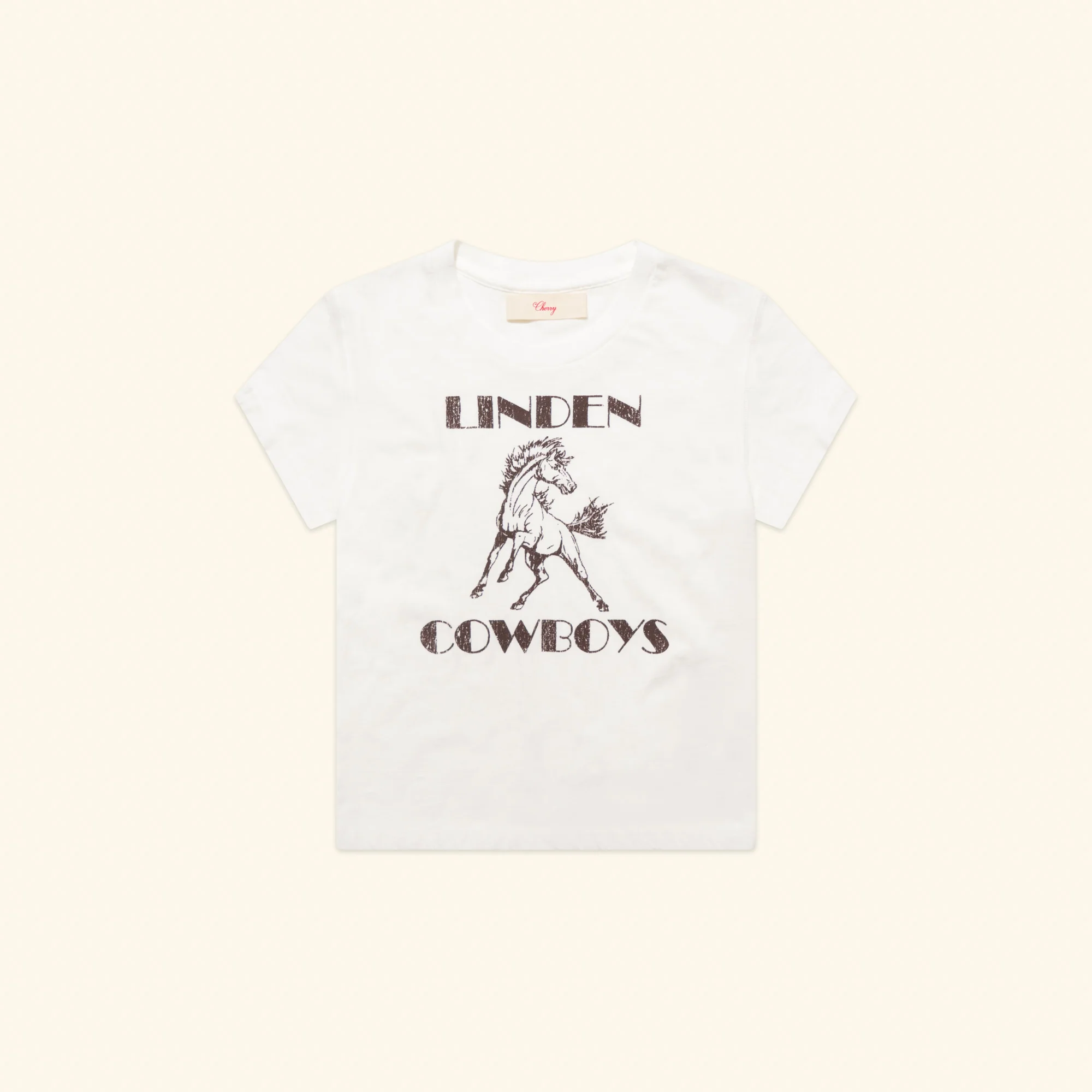 Women's Cowboys Fitted Baby Tee (Vintage White)