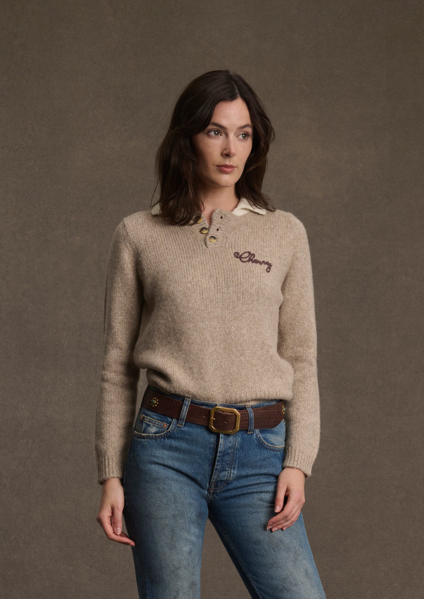 Women's Knit Rugby (Oatmeal) - Image 2