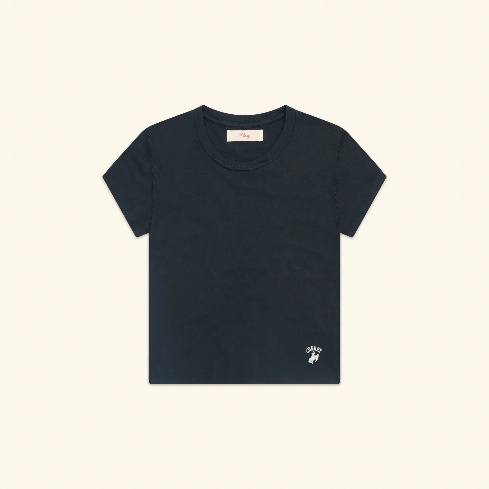 Women's Western Athletic Fitted Baby Tee (Vintage Black)