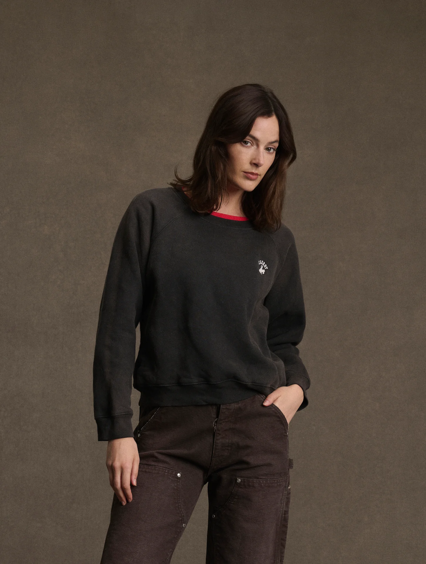 Women's Western Athletic Raglan Crew (Vintage Black) - Image 2