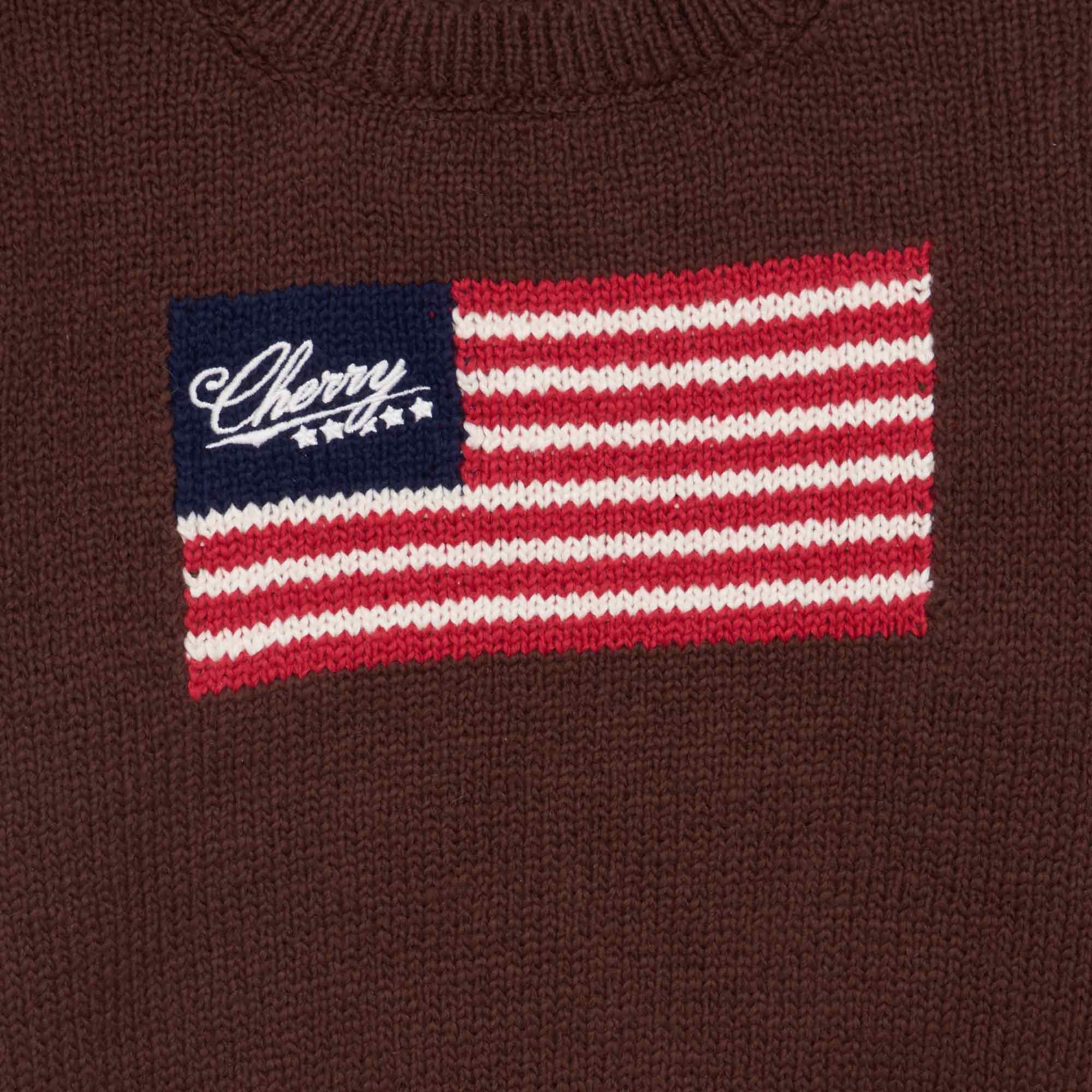 Women's American Flag Crewneck (Brown) - Image 4