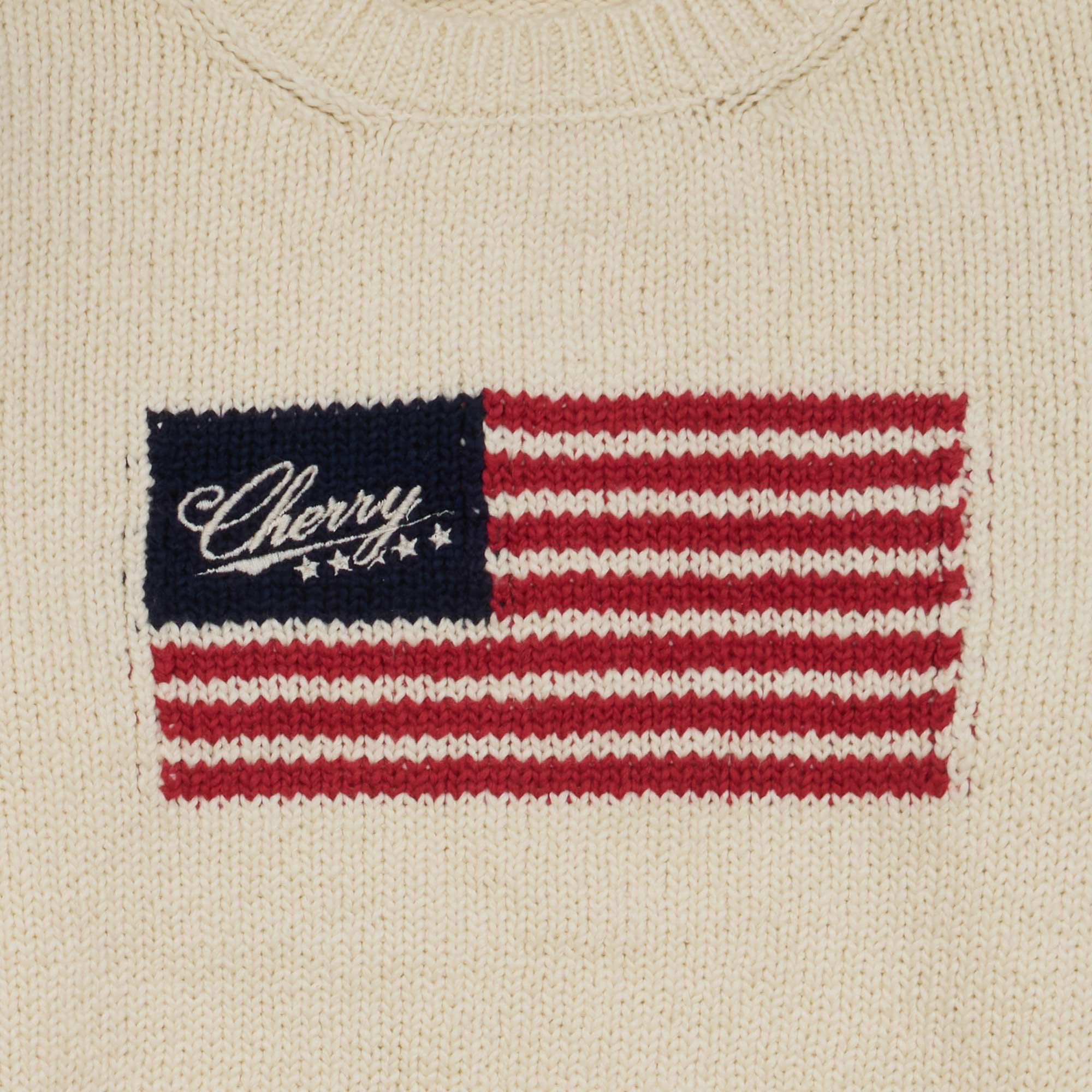 Women's American Flag Crewneck (Cream) - Image 5