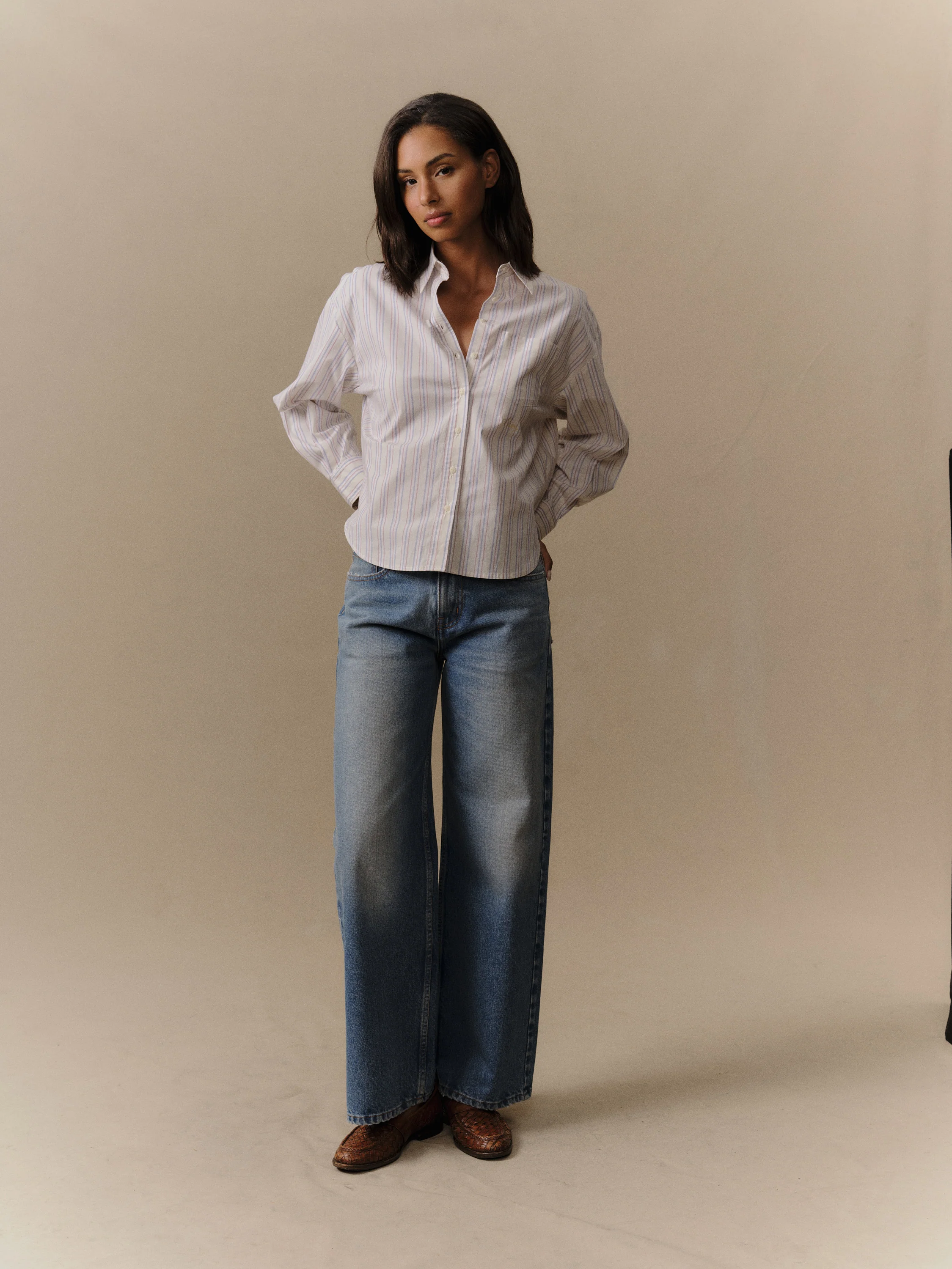 Women's Boxy Stripe Button Up - Image 2