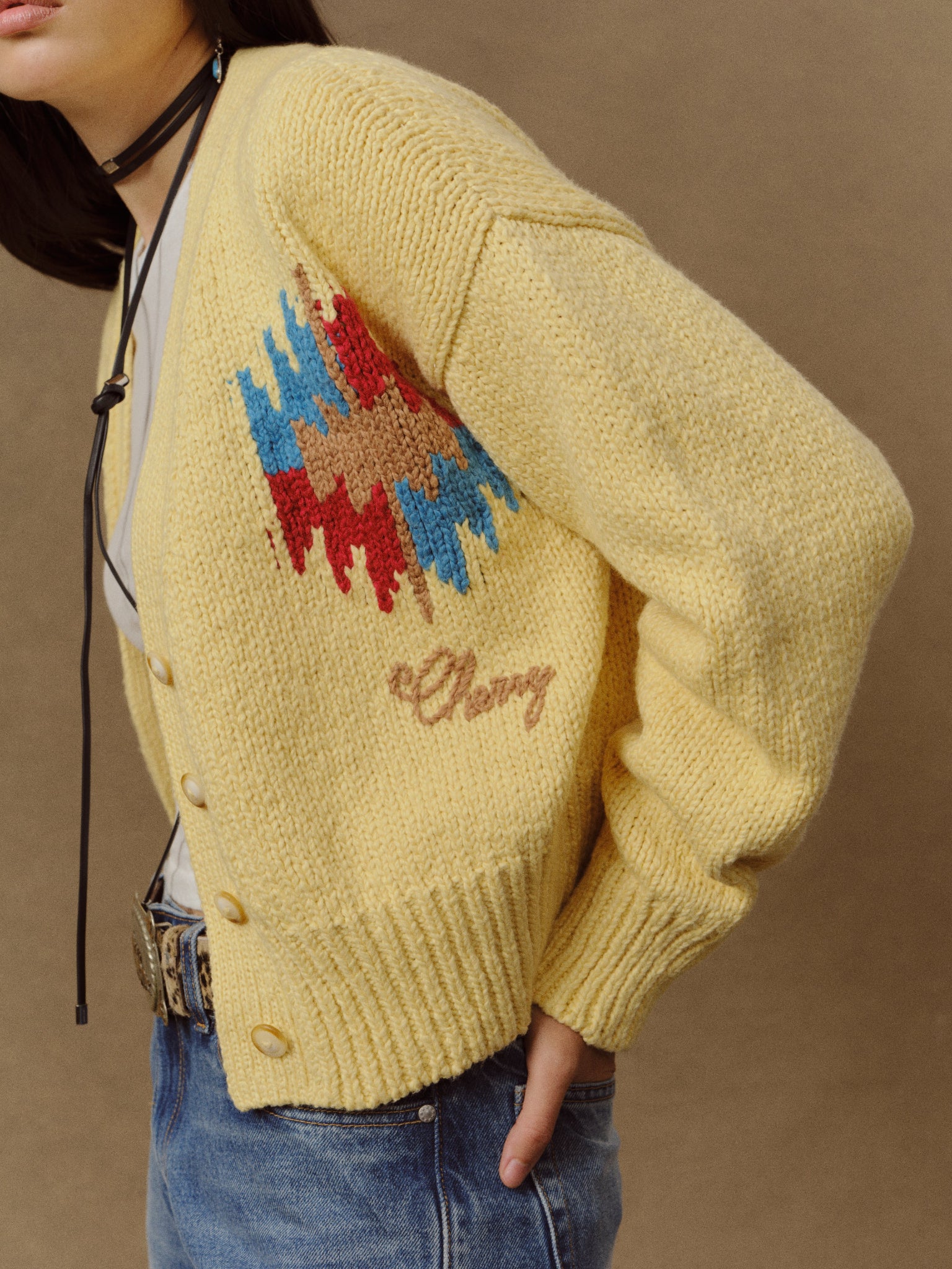 Women's Frontier Cropped Cardigan (Butter Yellow) - Image 4