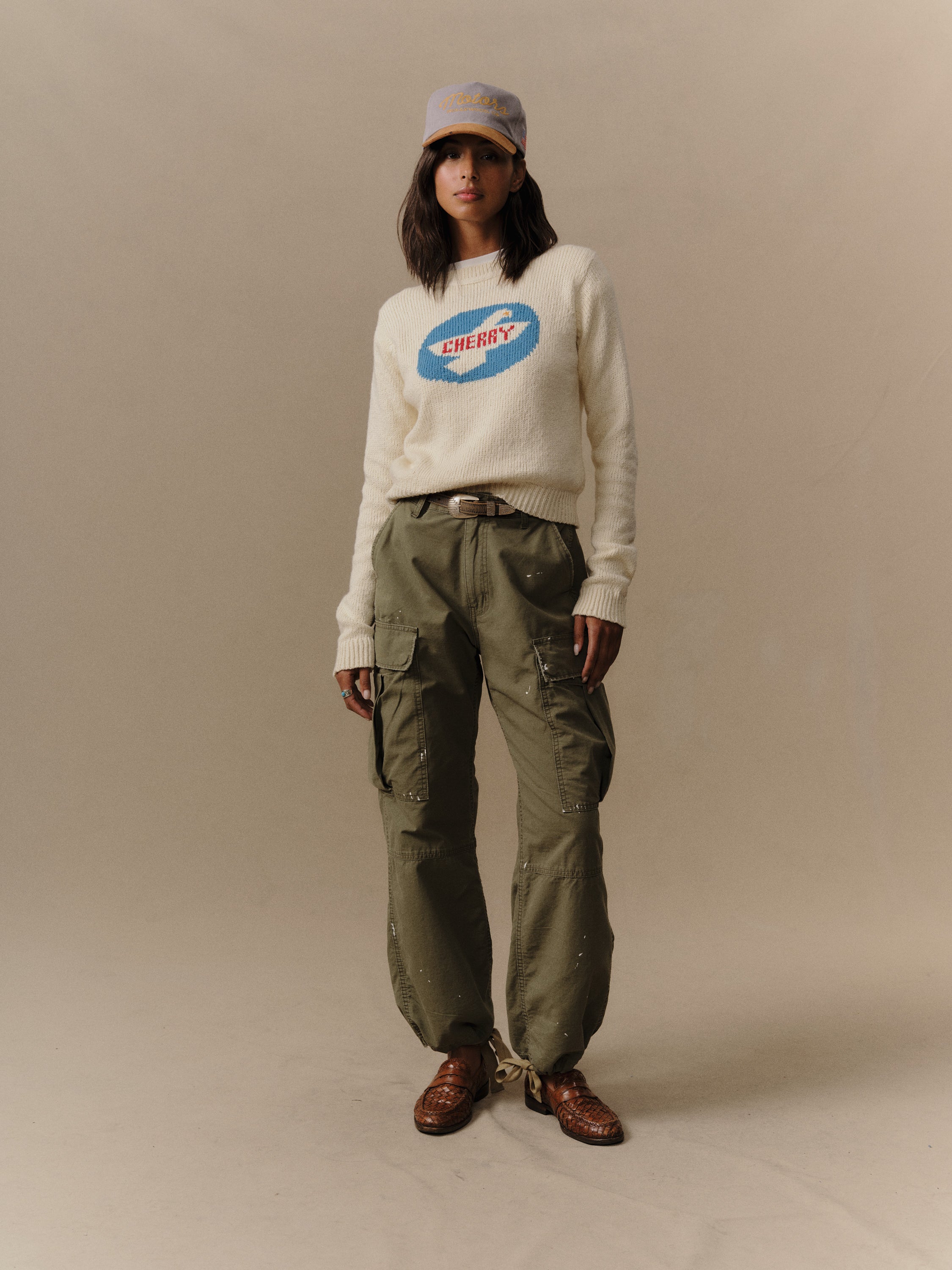 Women's Knit Wings Crew (Cream) - Image 2