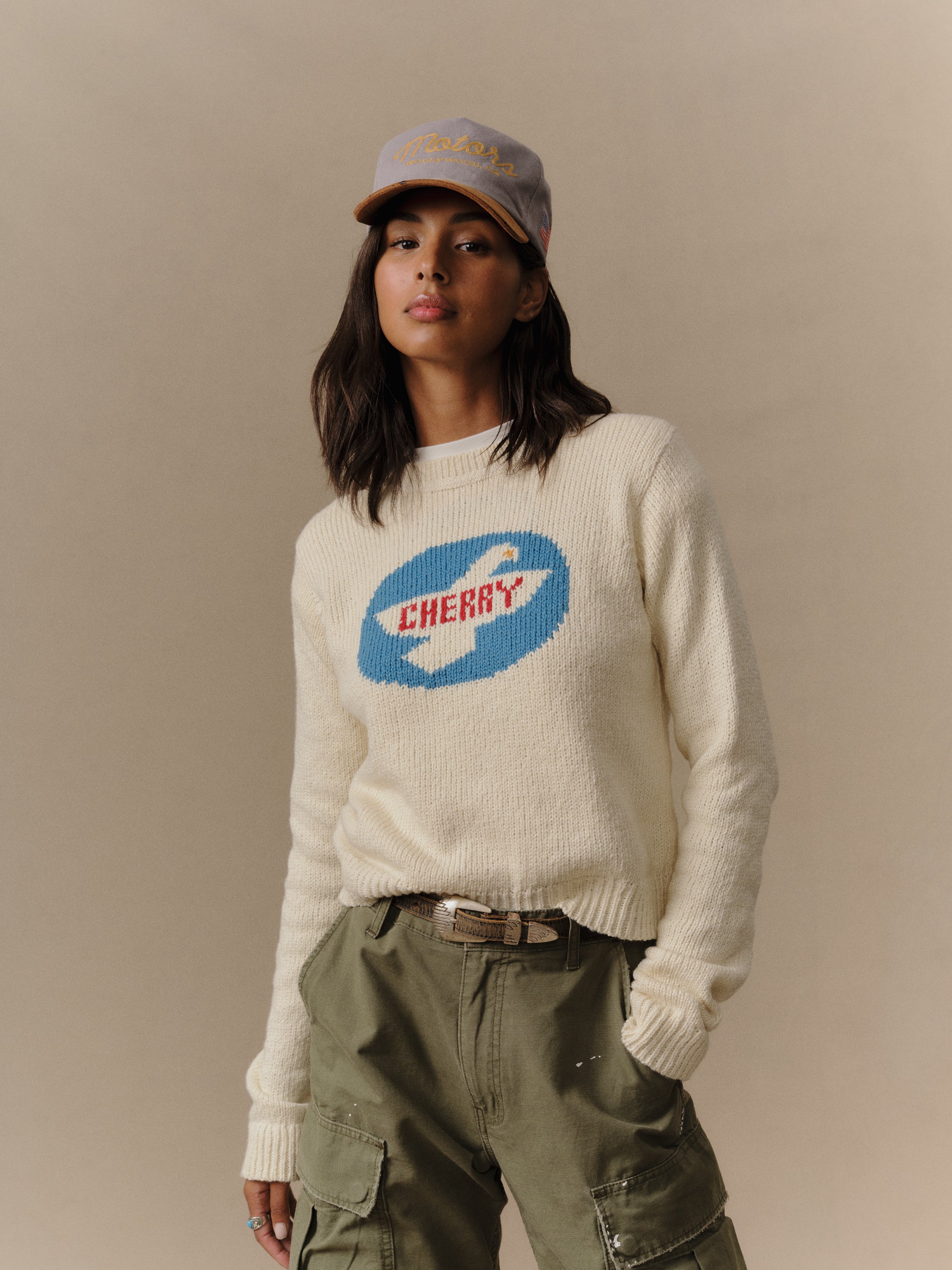 Women's Knit Wings Crew (Cream) - Image 4