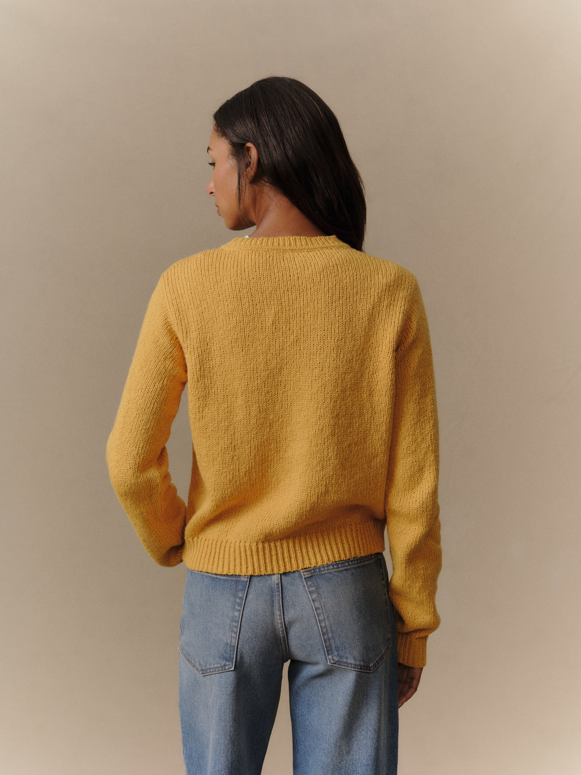 Women's Knit Wings Crew (Sun Yellow) - Image 4