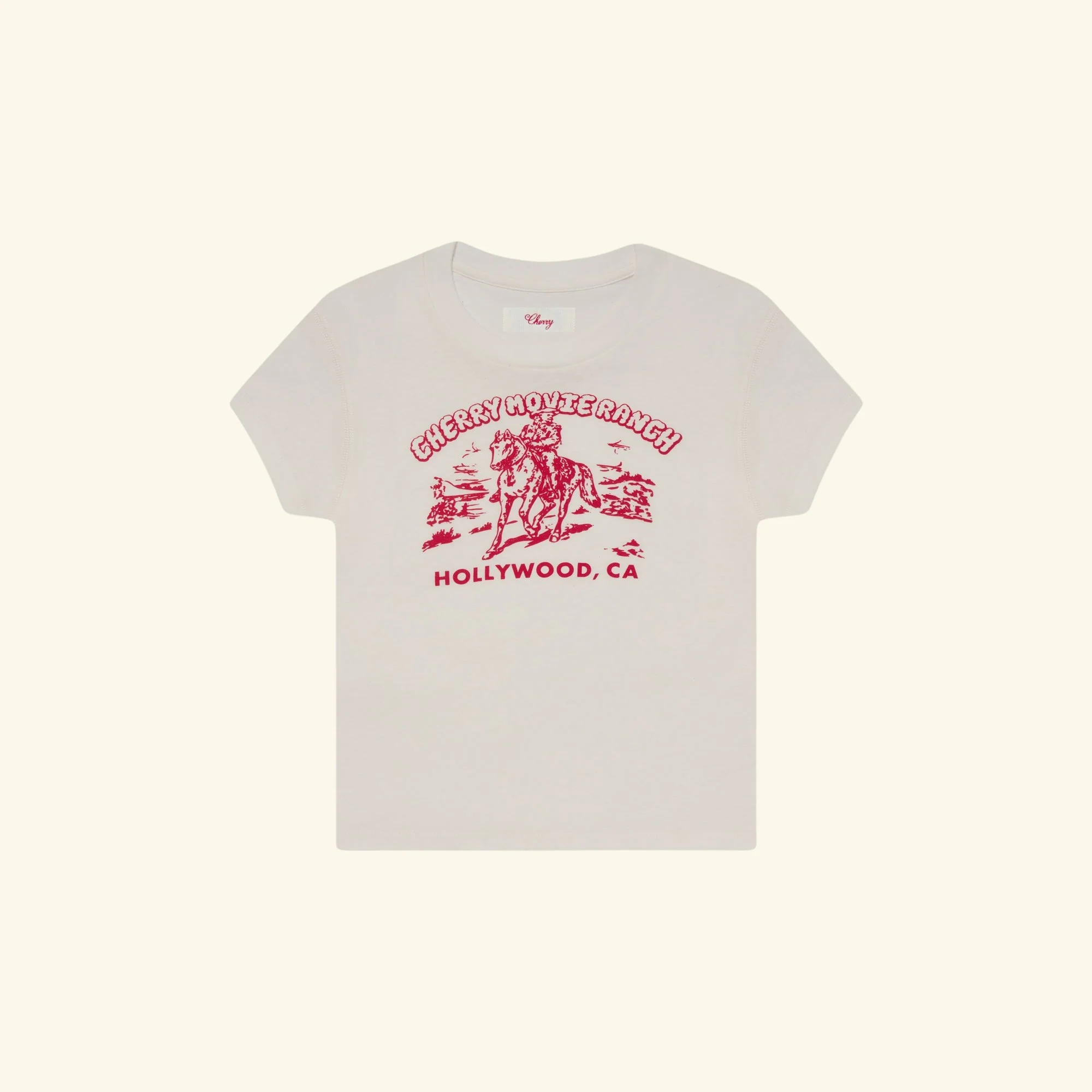 Women's Ranch Baby Tee (White)
