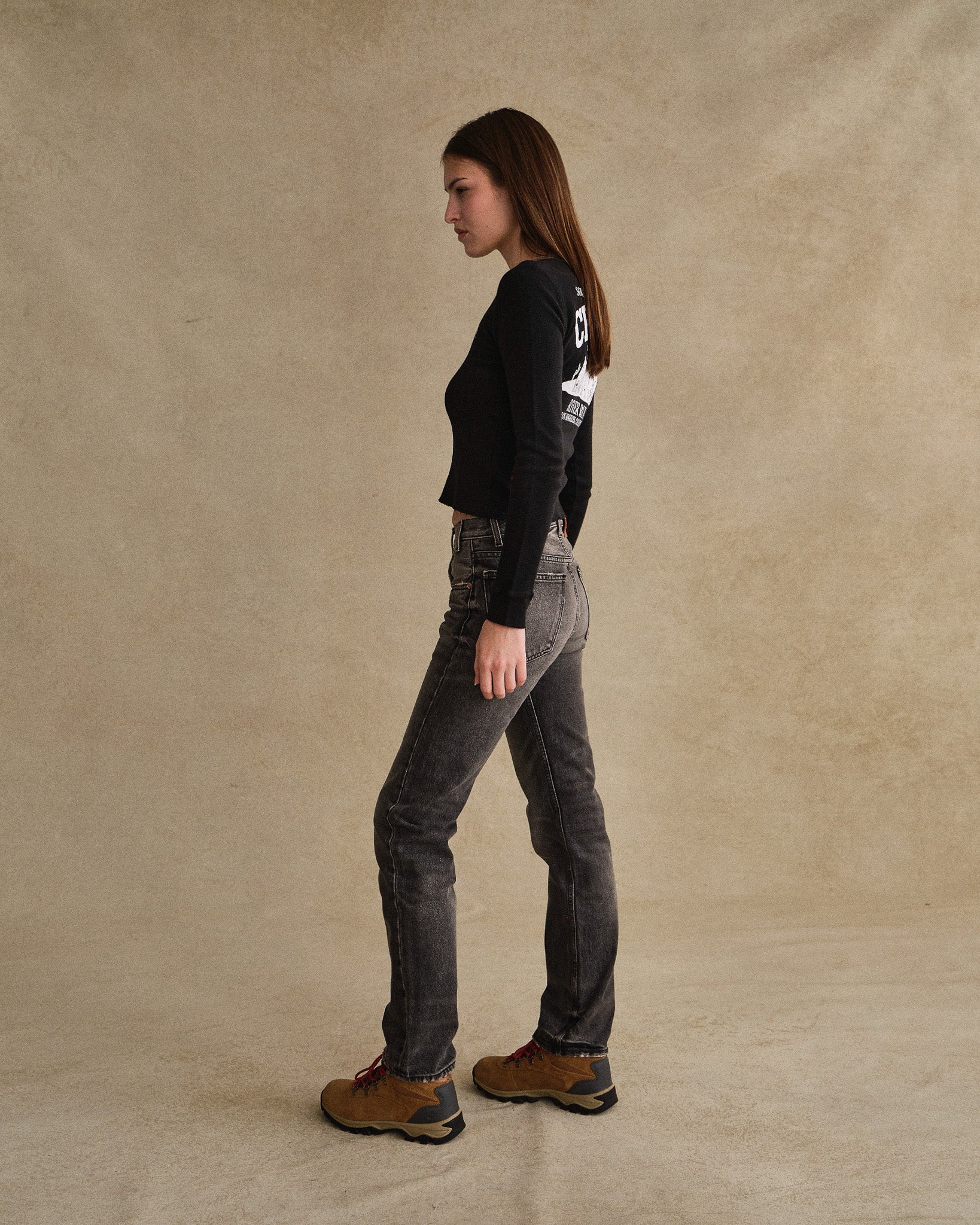 Women's Thermal Long Sleeve Tee (Black) - Image 7