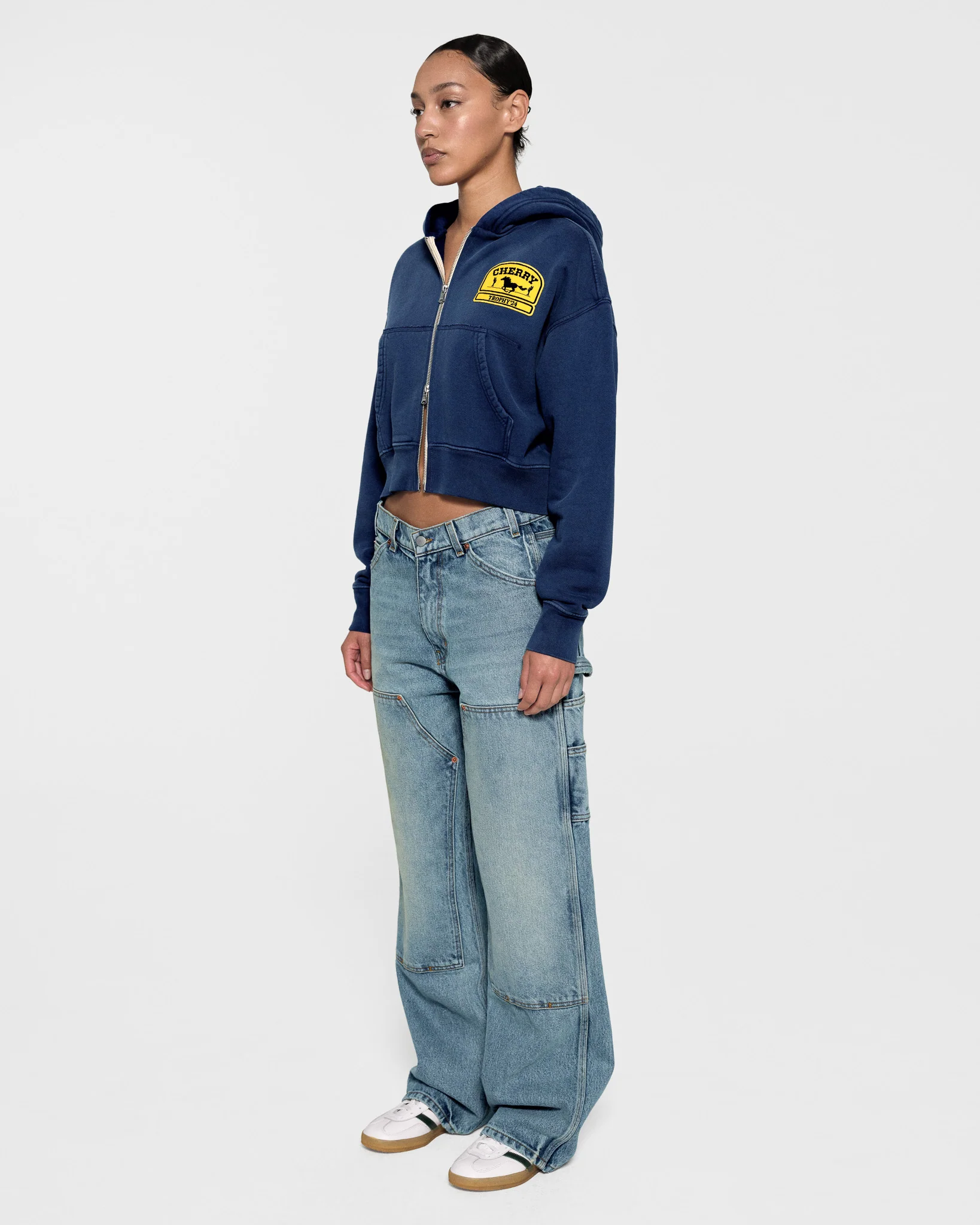 Women's Cropped Zip-Up Hoodie - Image 3
